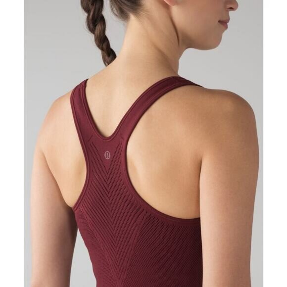 Lululemon Reveal Racerback In Deep Rouge Size Medium - Picture 4 of 9